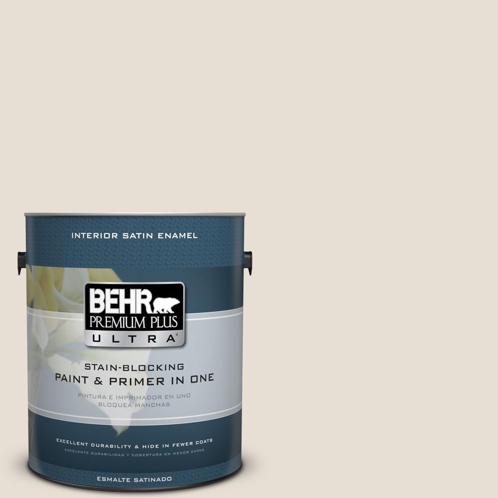 Behr Premium Plus Ultra 1 Gal 73 Off White Matte Interior Paint 73 Off White Satin Enamel Interior Paint And Primer