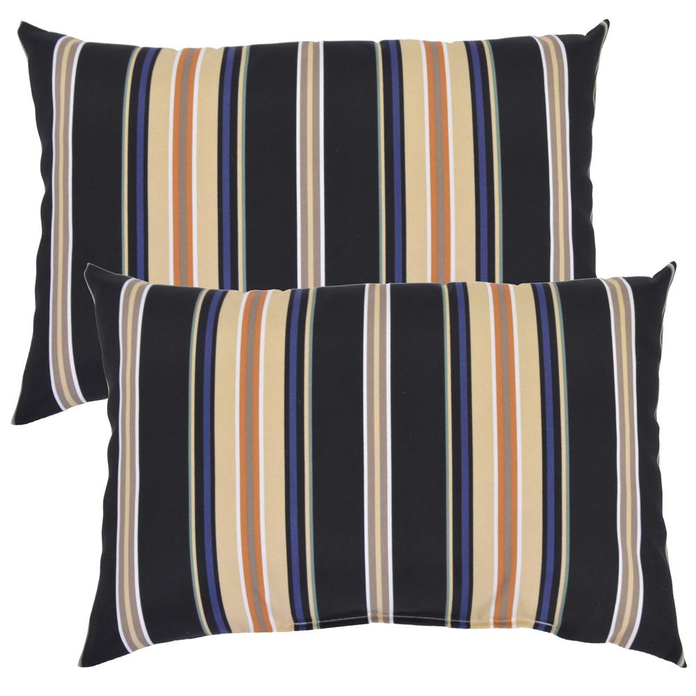 Plantation Patterns, LLC Caprice Stripe Lumbar Outdoor Throw Pillow (2