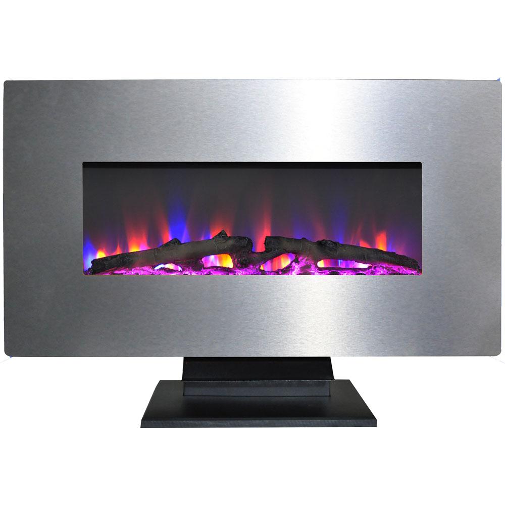 Hanover Fireside 36 In Electric Fireplace With Multi Color Log