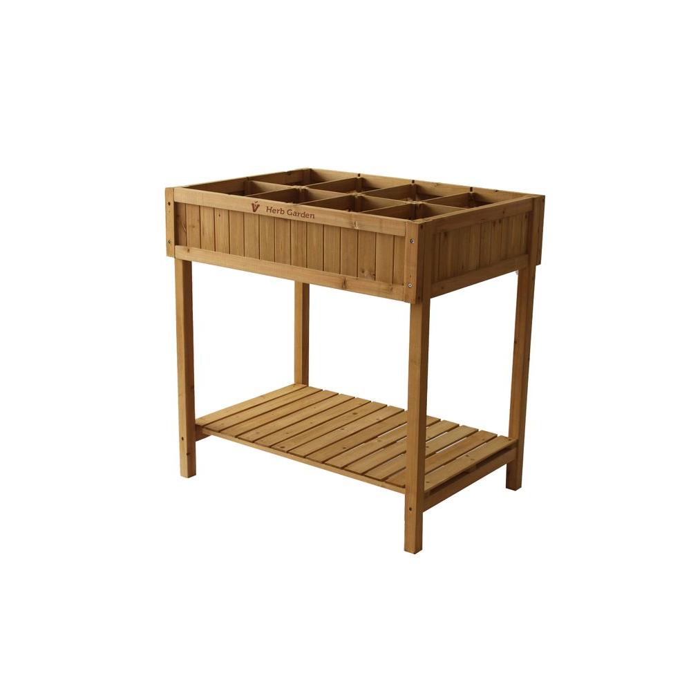 31 in. x 31 in. H VegTrug Herb Raised Cedar Planter (8 Plants Divider