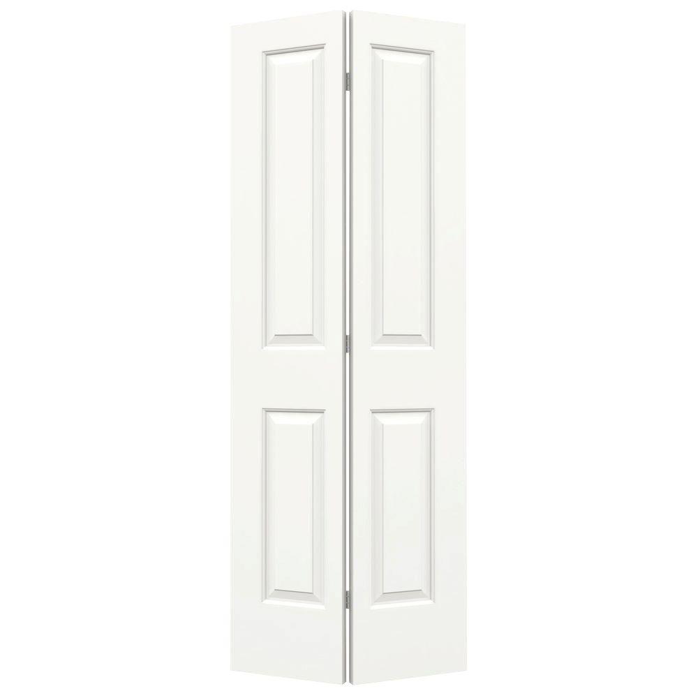Jeld Wen 32 In X 80 In Cambridge White Painted Smooth Molded Composite Mdf Closet Bi Fold Door Thdjw160100093 The Home Depot