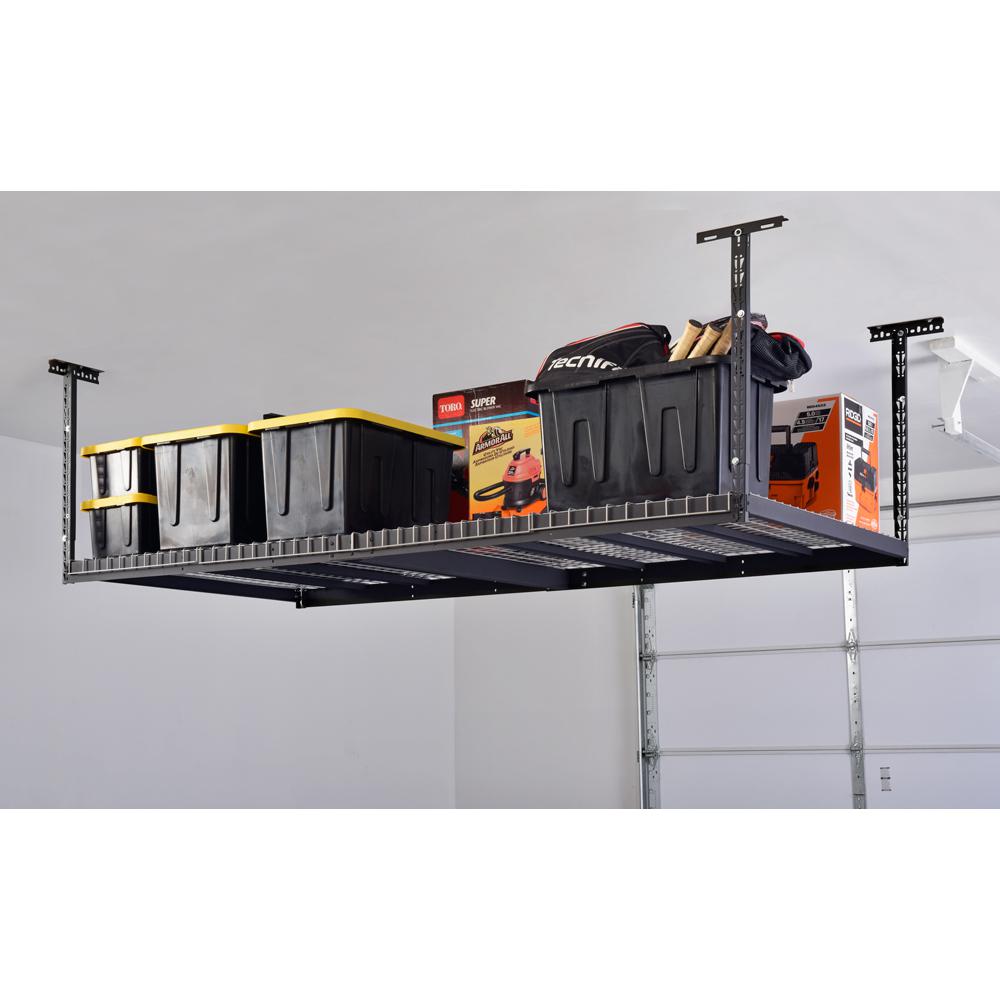 Husky 42 In H X 96 W 32 D Adjustable Height Ceiling Mount Garage Rack Acr3296b P The Home Depot Husky 42 In H X 96 W 32 D, Garage Ceiling Storage Racks