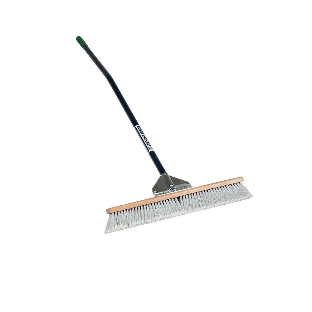 Seymour 24 inch Duo Push Broom with 60 inch Ergonomic Blue Aluminum Handle by Seymour