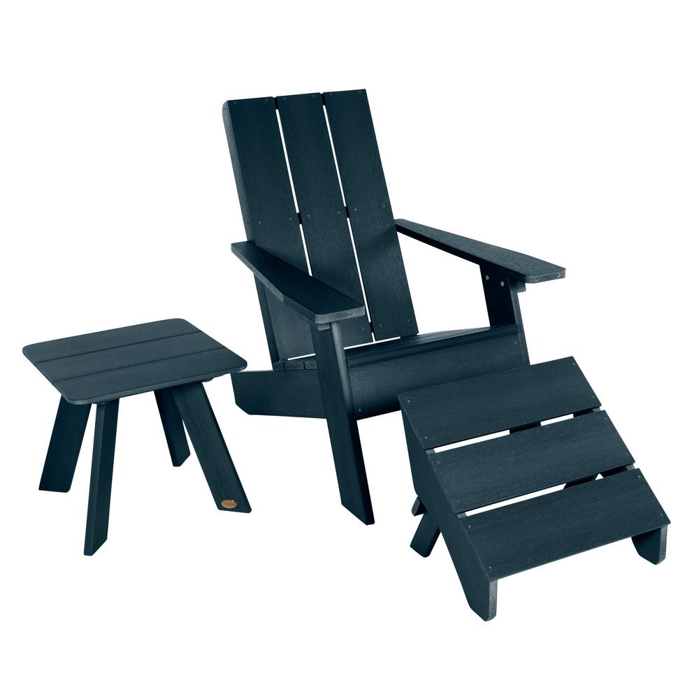 Highwood Modern Barcelona 3 Piece Plastic Patio Conversation Set Piece Plastic Patio Conversation