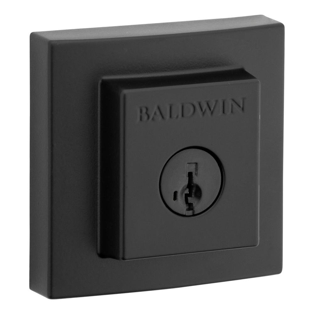 Baldwin Prestige Spyglass Matte Black Square Single Cylinder Deadbolt