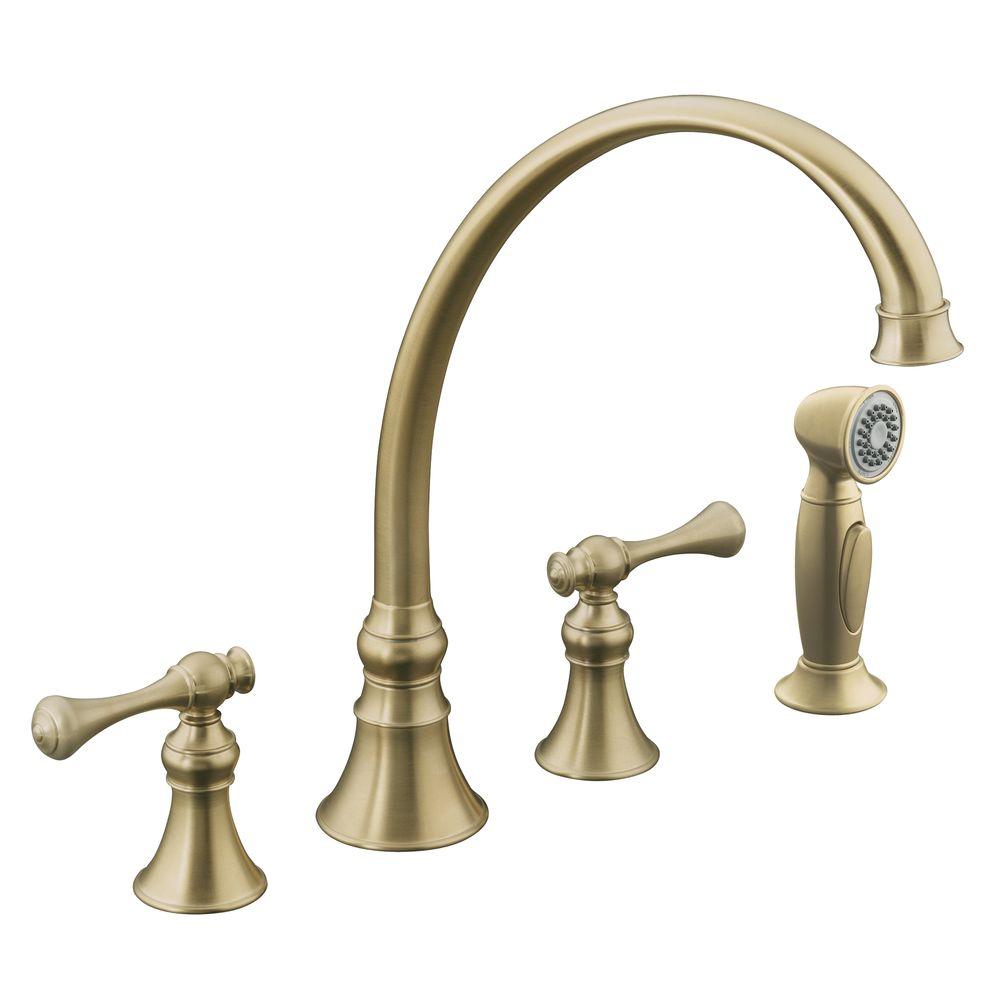 Kohler Revival Traditional 2 Handle Standard Kitchen Faucet In Kohler Revival Traditional 2 Handle Standard Kitchen Faucet In Vibrant Brushed Bronze