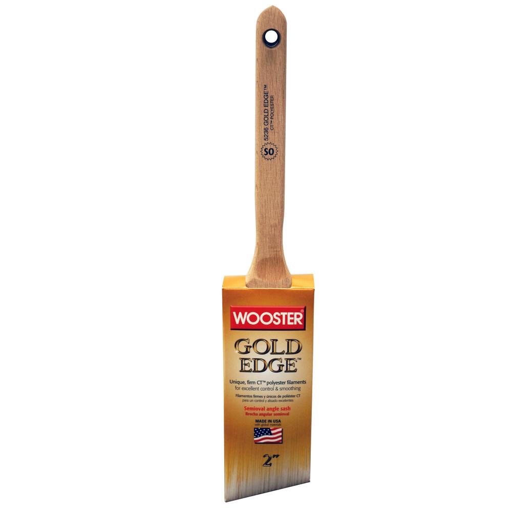 Wooster 2 in. Gold Edge Polyester Semi Oval Angle Sash Brush0052360020