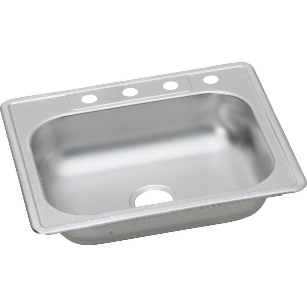 Glacier Bay Drop In Stainless Steel 25 In 4 Hole Single Bowl Kitchen