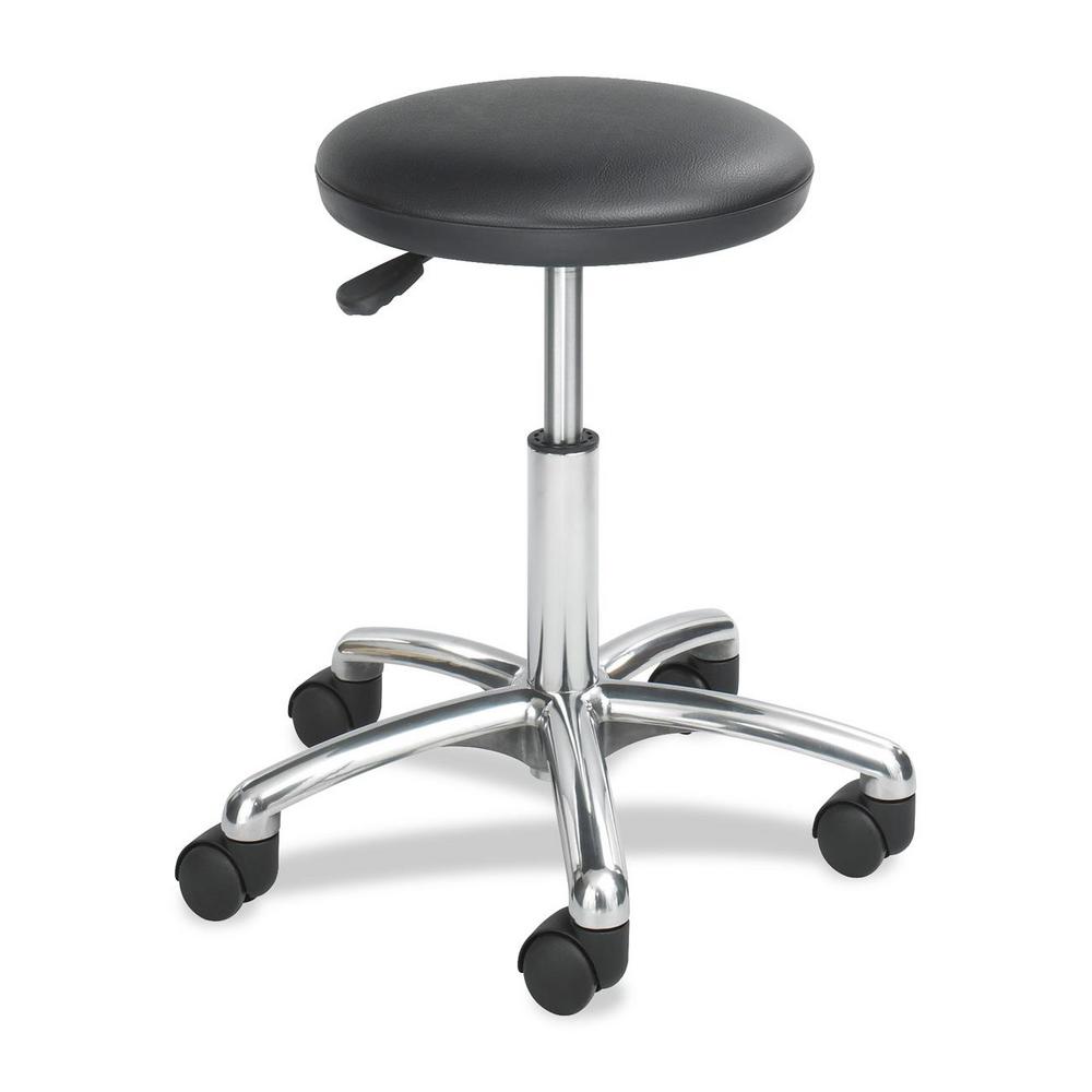 SAFCO 3434BL Round Stool, Height Range 16" to 21", Polyurethane Black