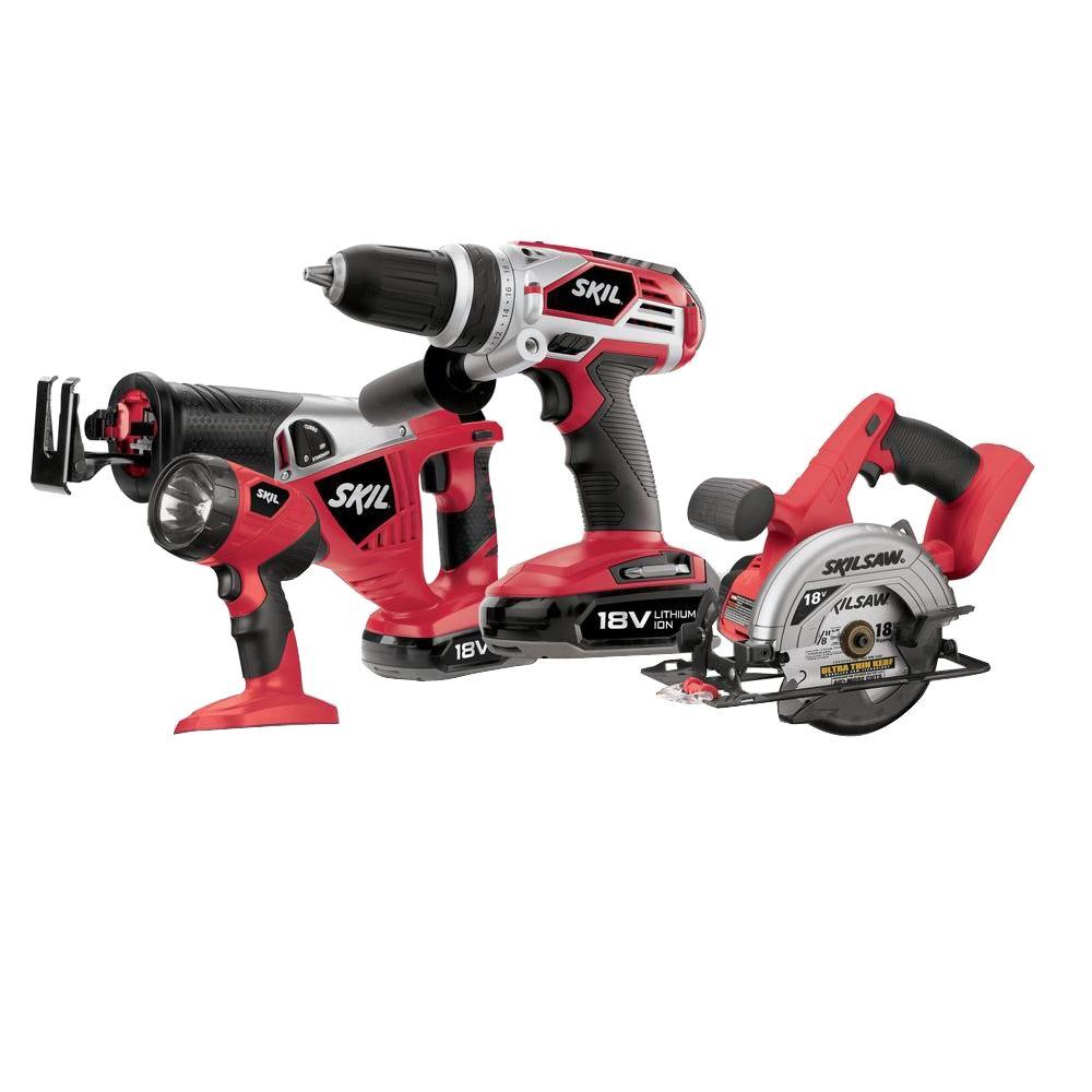 Skil 18Volt LithiumIon Cordless Combo Kit with Circular Saw, Drill