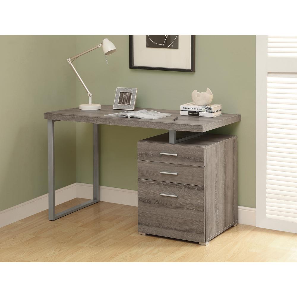 Monarch Specialties Dark Taupe Desk With File Cabinet I 7326 The Monarch Specialties Dark Taupe Desk With File Cabinet