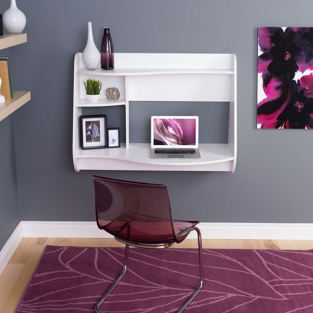 White Desks Home Office Furniture The Depot Kurv White Desk With Shelves