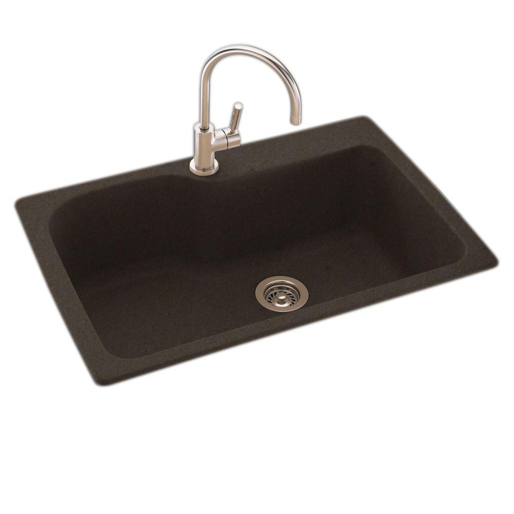 Swan Drop In Undermount Solid Surface 33 1 Hole Single Bowl Kitchen Sink Canyon