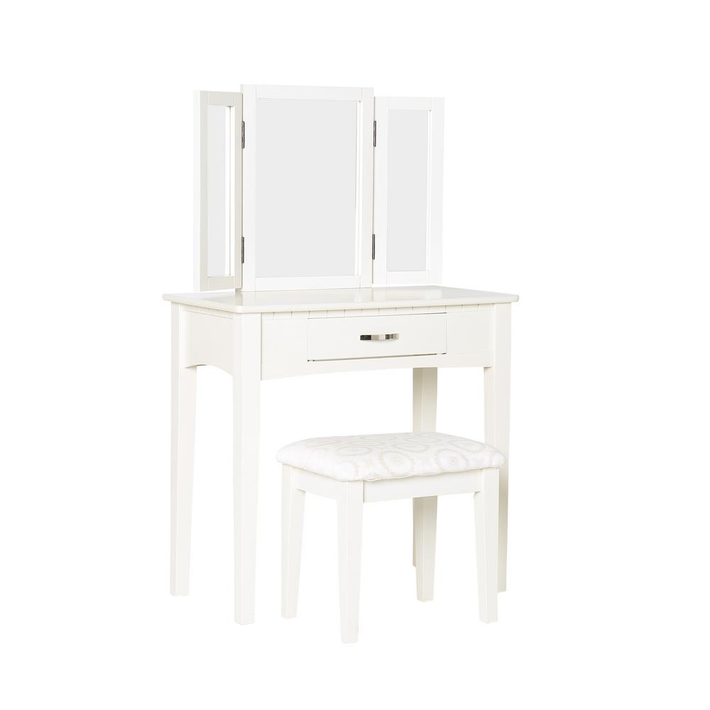 Dalorry 2 Piece White Vanity Set
