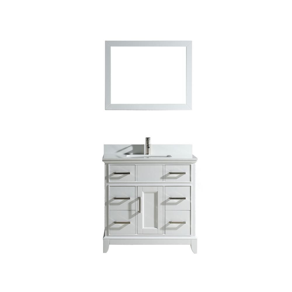 Vanity Art Genoa 36 in. W x 22 in. D x 36 in. H Vanity in White with