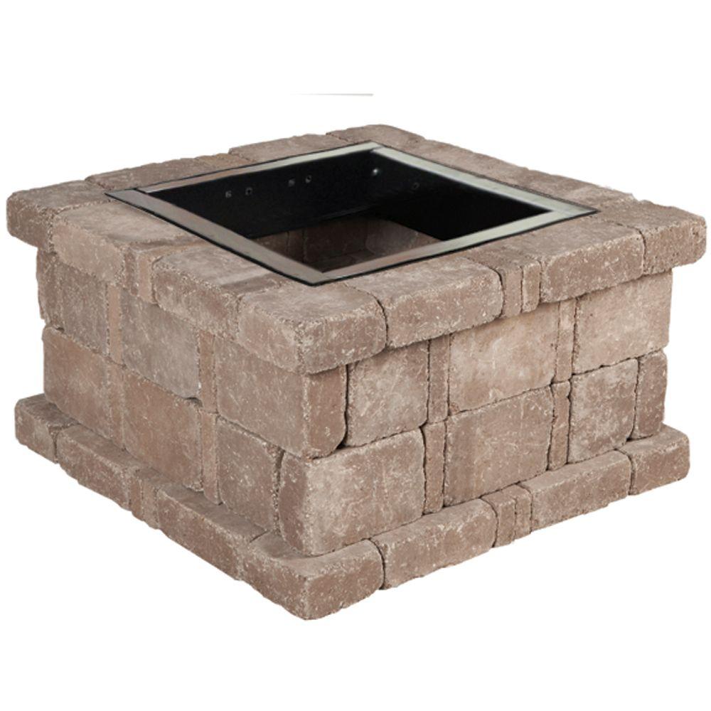 Pavestone RumbleStone 38.5 in. x 21 in. Square Concrete ...