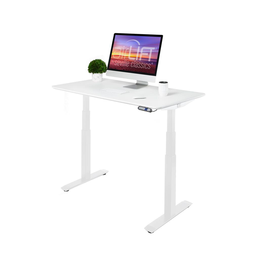 Seville Classics 54 In. Rectangular Ash Black Standing Desks With 