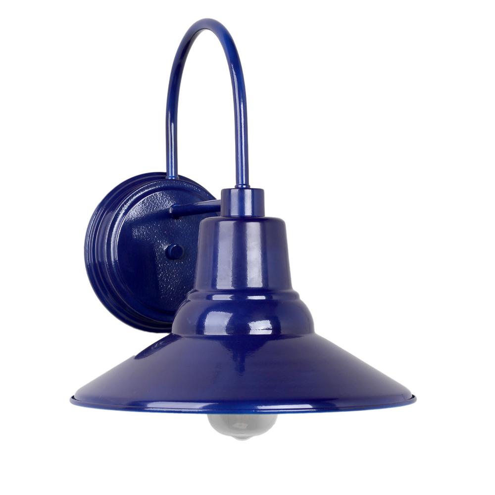 Y Decor Outdoor Wall Mounted Lighting The Shelby 1 Light Blue Outdoor Wall Mount Sconce