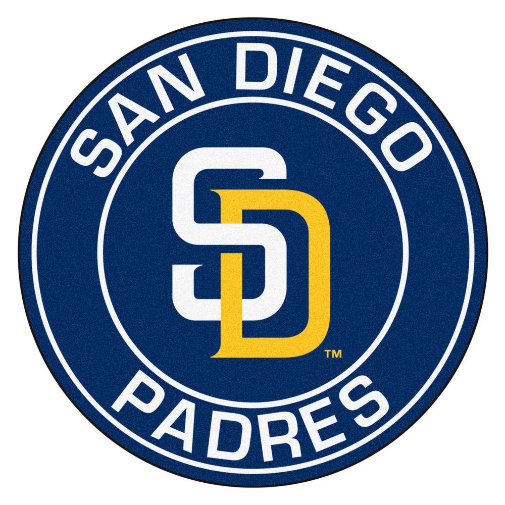 Fanmats Mlb San Diego Padres Navy 2 Ft X 2 Ft Round Area Rug 18148