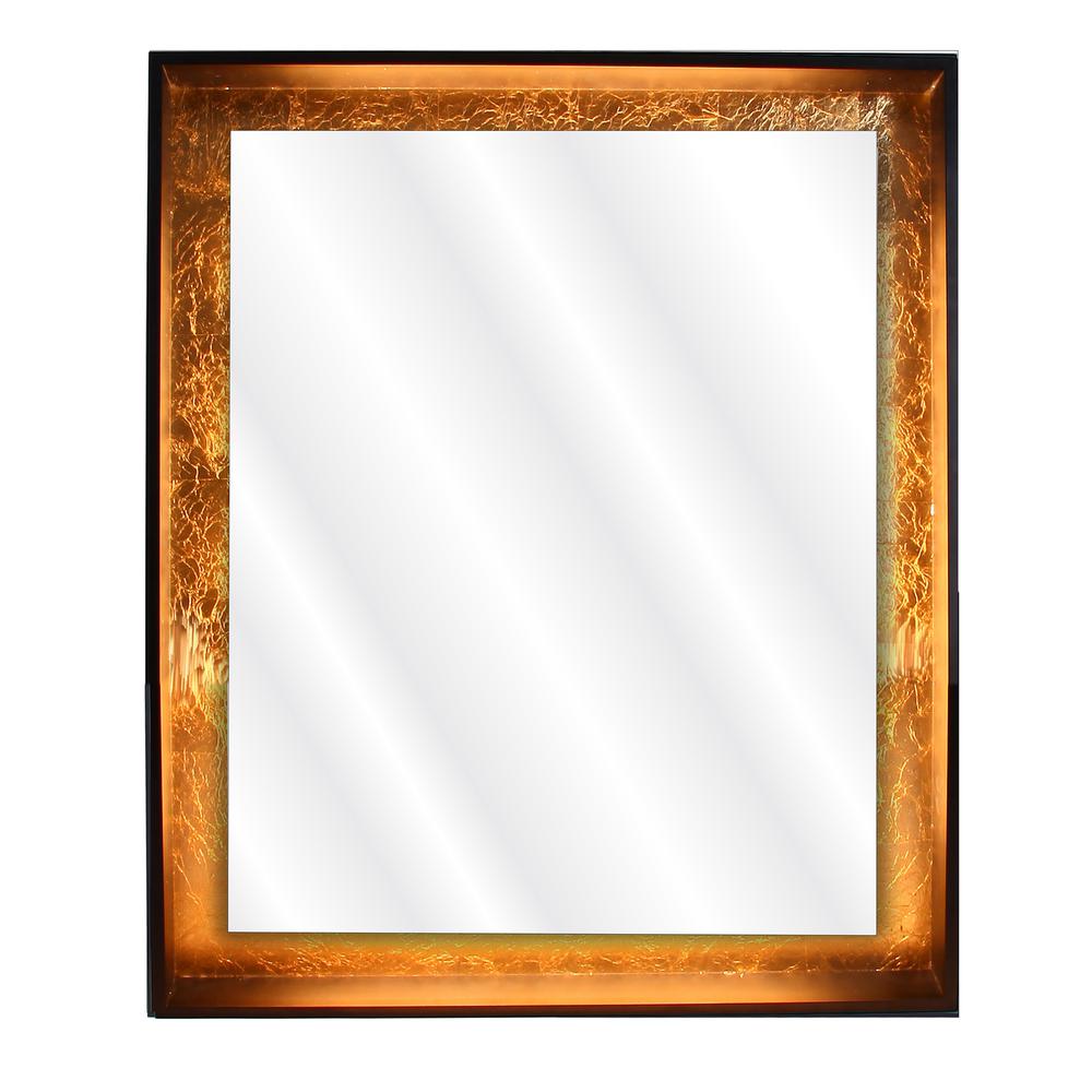 Gold Bathroom Mirrors Bath The Home Depot Framed Led Wall Mounted Backlit Vanity Bathroom Mirror