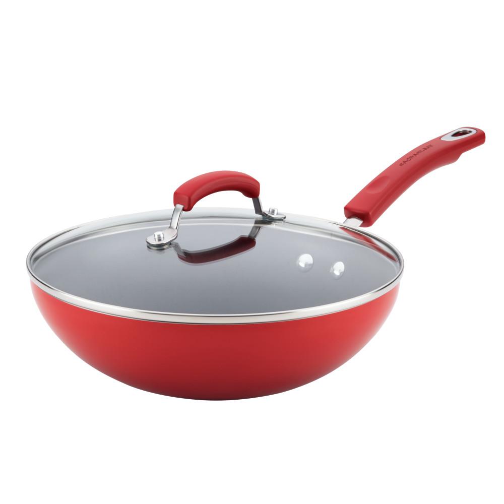 Rachael Ray Red Gradient Hard Enamel 11 in. Classic Brights Aluminum