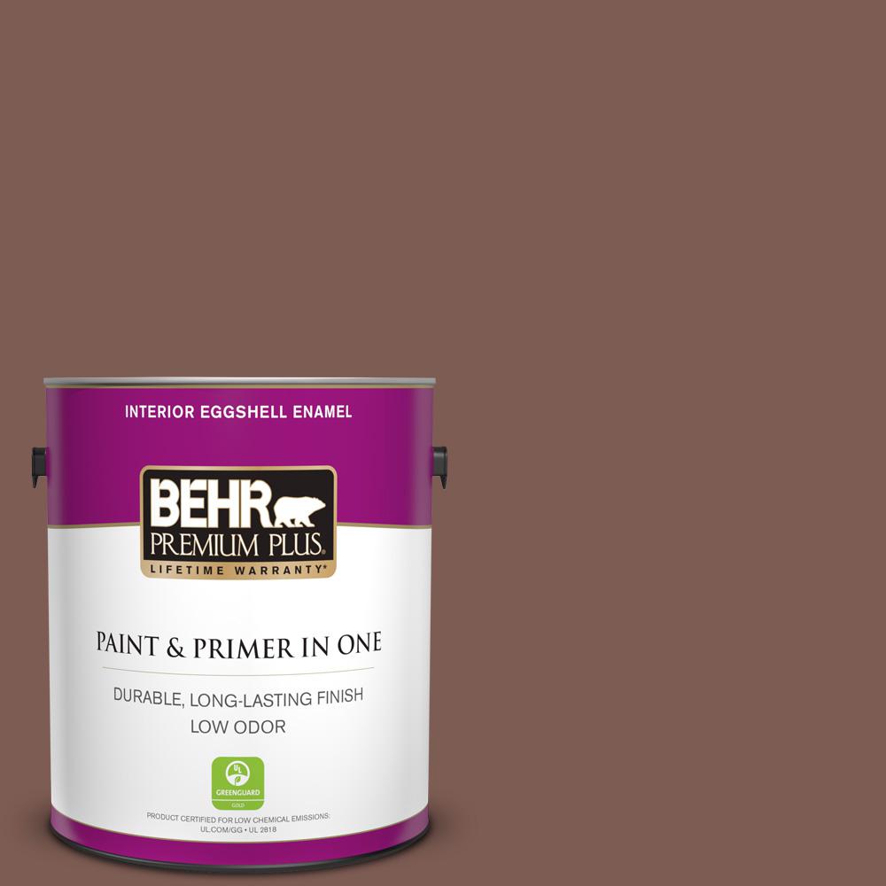 Behr Premium Plus 1 Gal N160 6 Spanish Chestnut Eggshell Enamel Low Odor Interior Paint And Primer In One