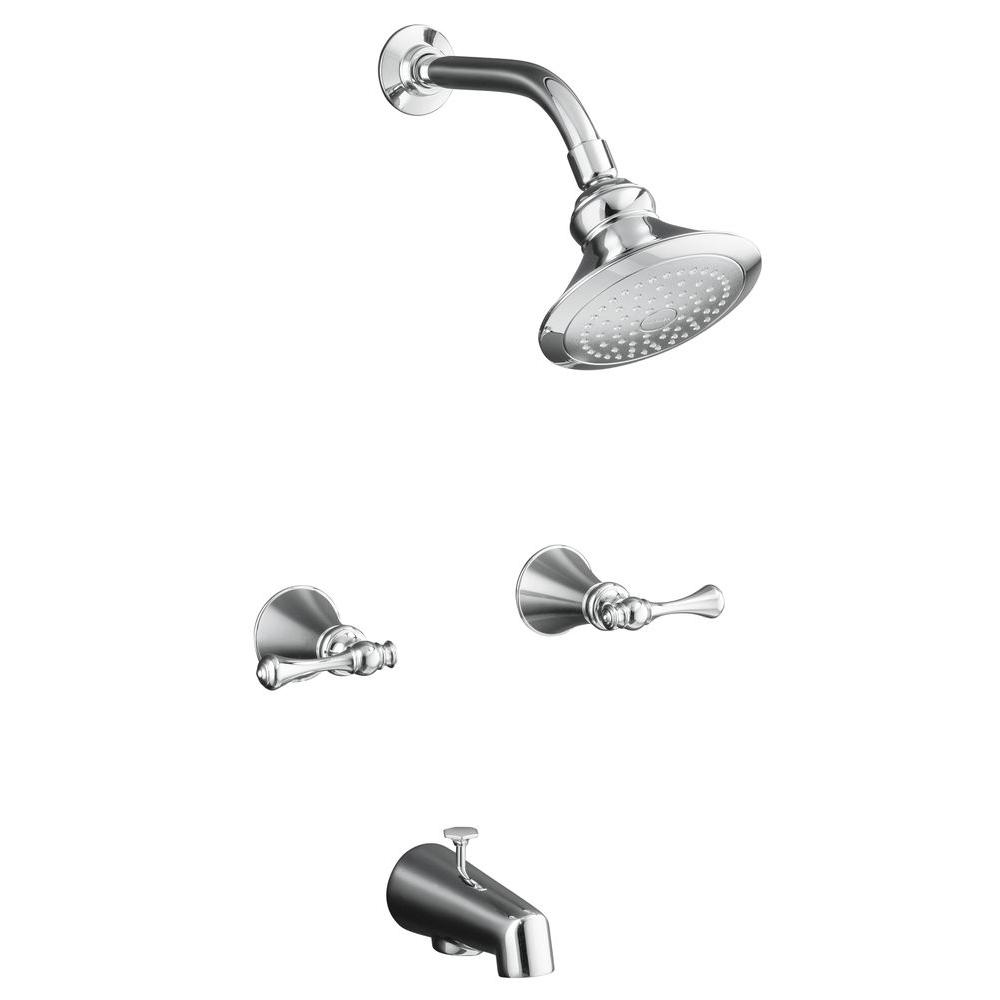 Kohler Revival 2 Handle 1 Spray Tub And Shower Faucet In Vibrant