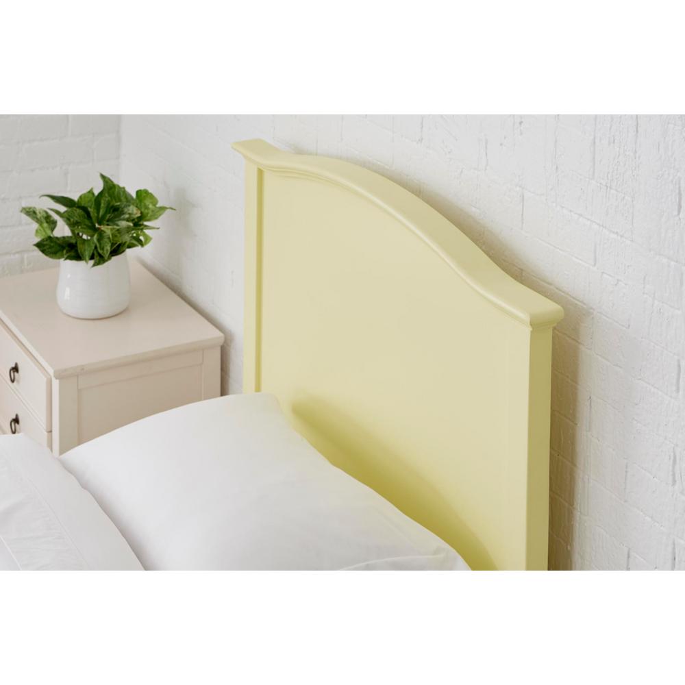 StyleWell Colemont Lemon Custard Yellow Wood Curved Back Twin Size Headboard (40.43 in W. X 48