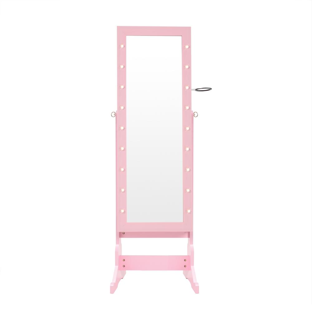 Inspired Home Amelie Marquee Led Light Cheval Floor Mirror Blush