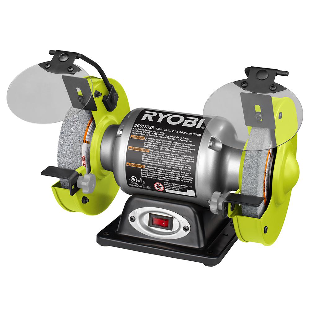 Ryobi 2.1 Amp 6 in. Bench GrinderBG612GSB The Home Depot