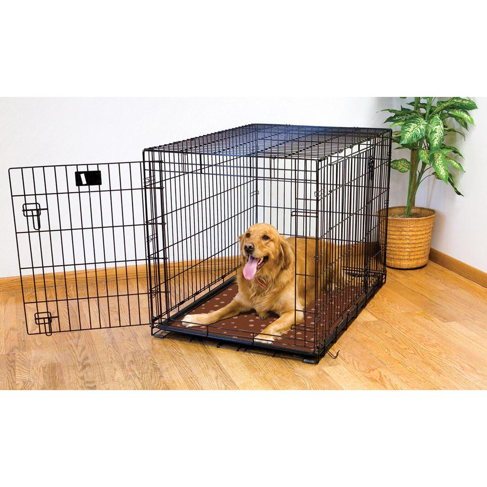 Drymate Brown Stripe Tan Paw 42 In X 27 In Crate Mat