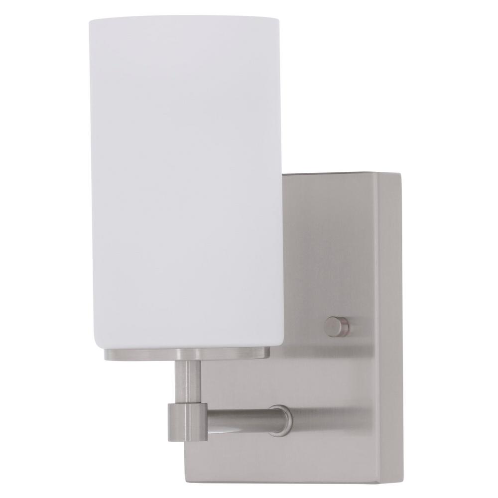 Sea Gull Lighting Alturas 4 375 In W 1 Light Brushed Nickel Wall Light Brushed Nickel Wall
