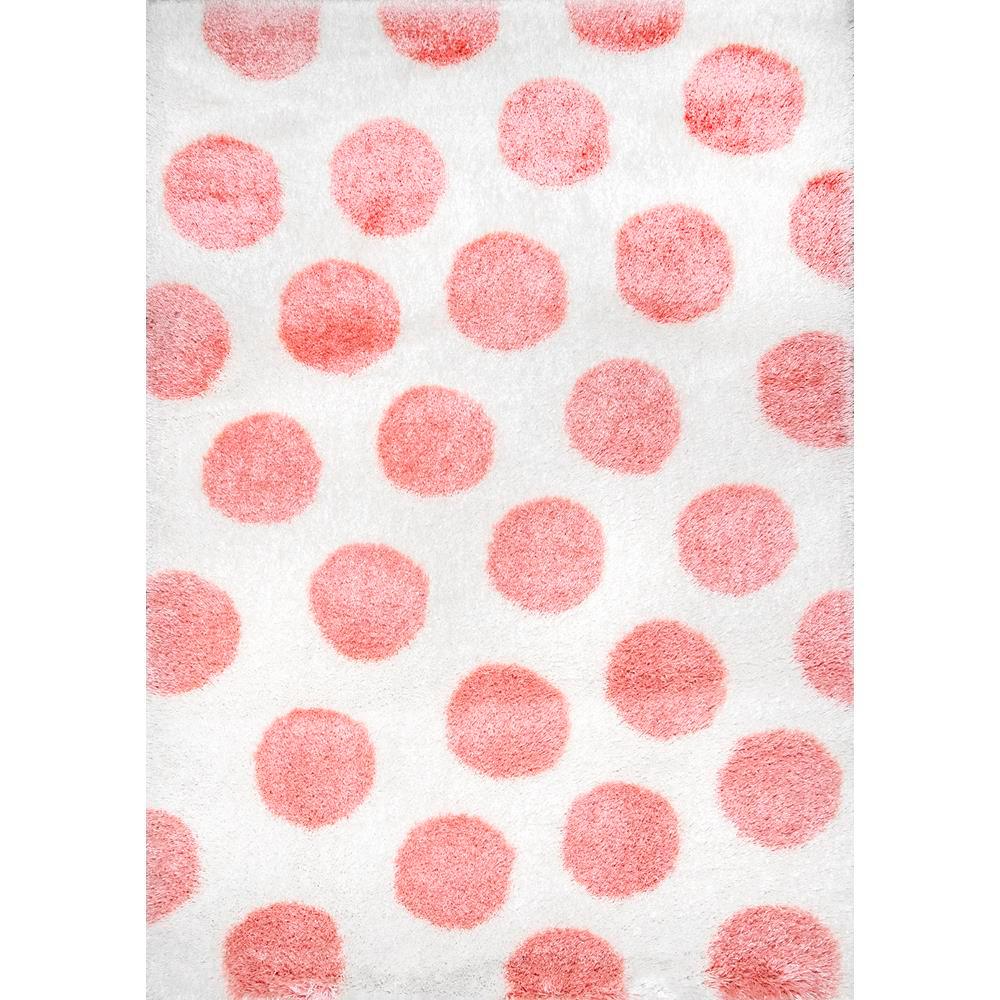 Alexa Polka Dot Pink 6 Ft 7 In X 9 Area Rug