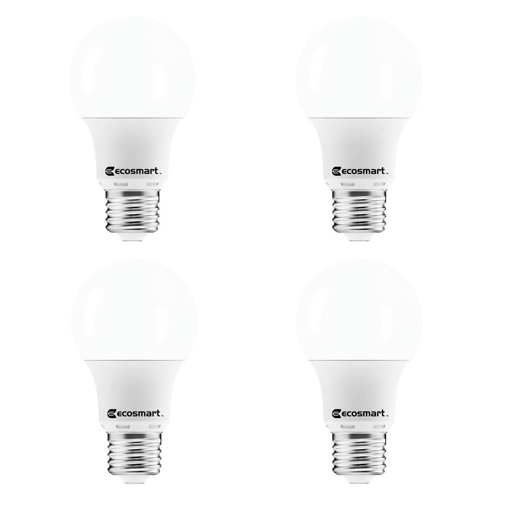 4-Pack EcoSmart 40W Equiv A19 Non-Dimmable LED Light Bulb (Soft White)