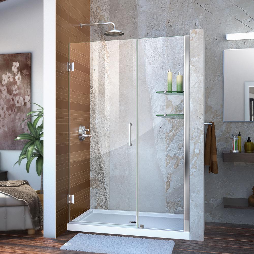 DreamLine Unidoor 44 to 45 in. x 72 in. Frameless Hinged Shower Door in