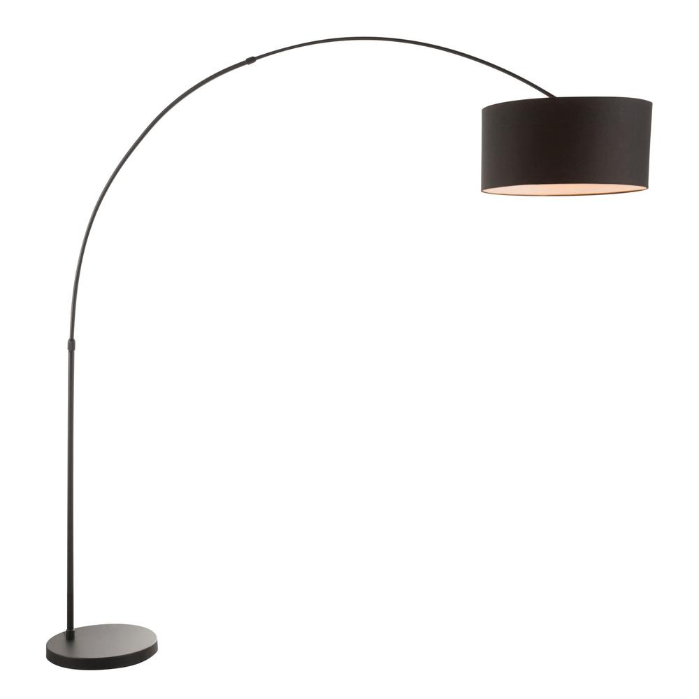 Lumisource Salon 76 In. Black Metal Floor Lamp With Black Shade-LS ...