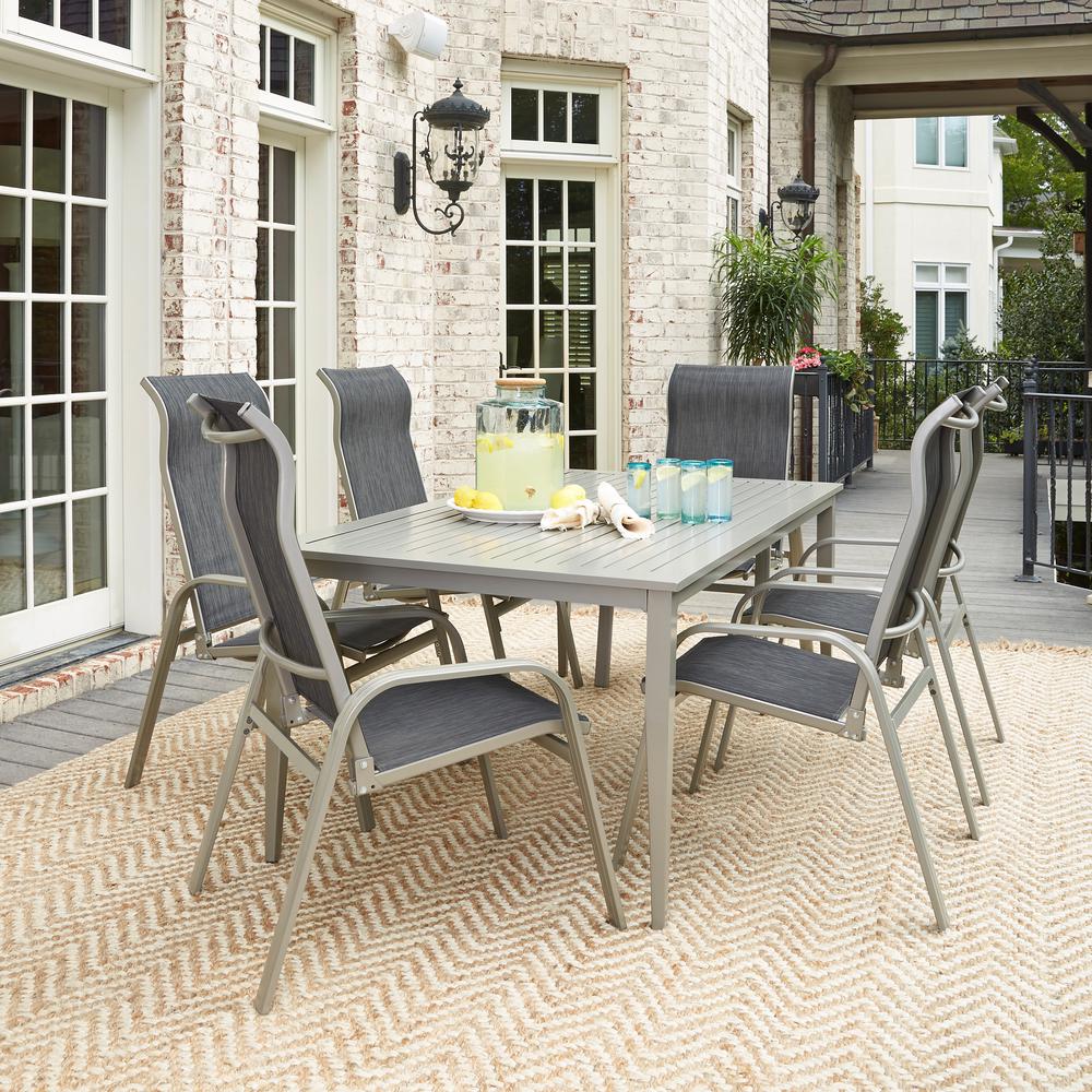 Home Styles South Beach Gray 7 Piece Aluminum Round Outdoor Dining Home Styles South Beach Gray 7 Piece Aluminum Round Outdoor Dining Set