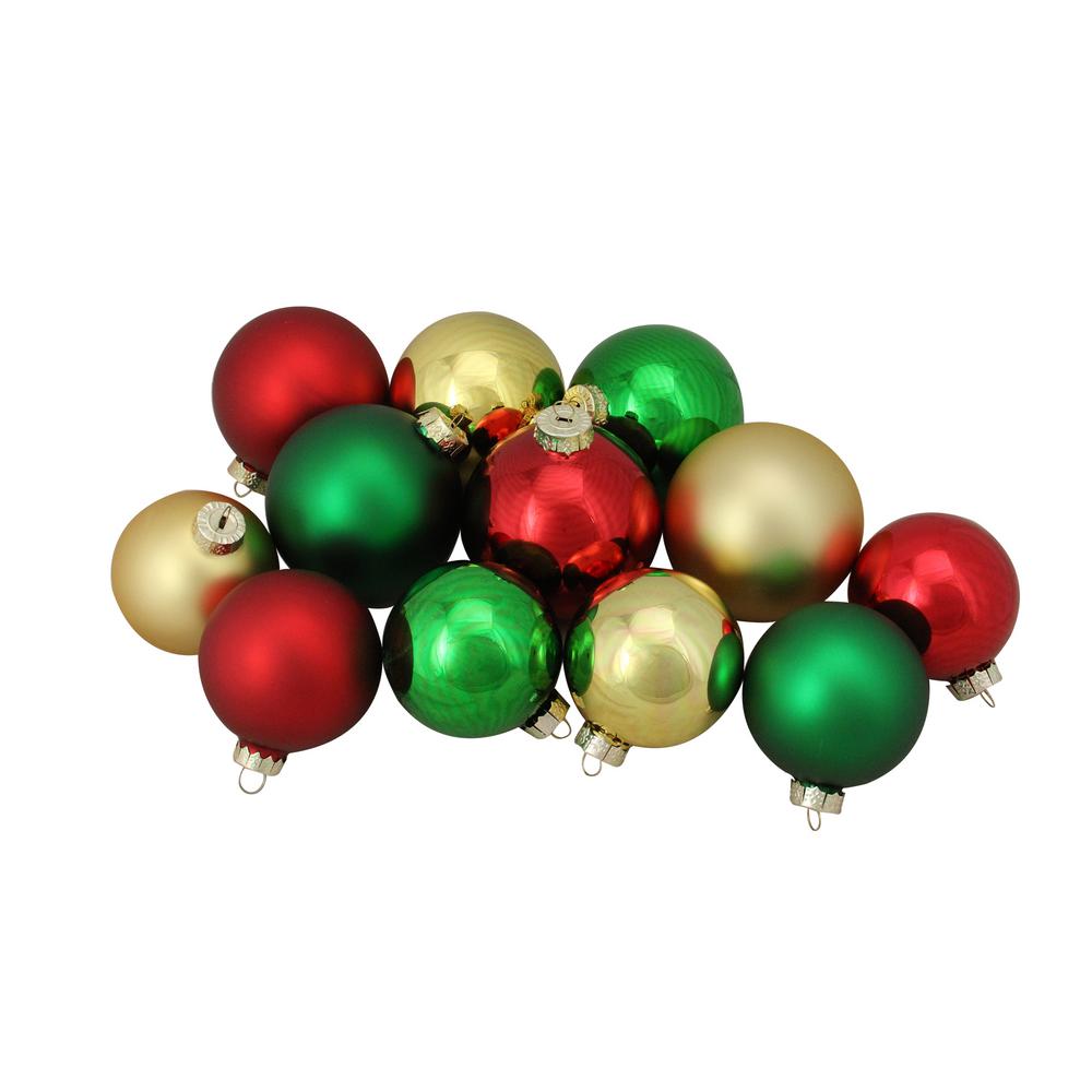 red and gold glass christmas ornaments