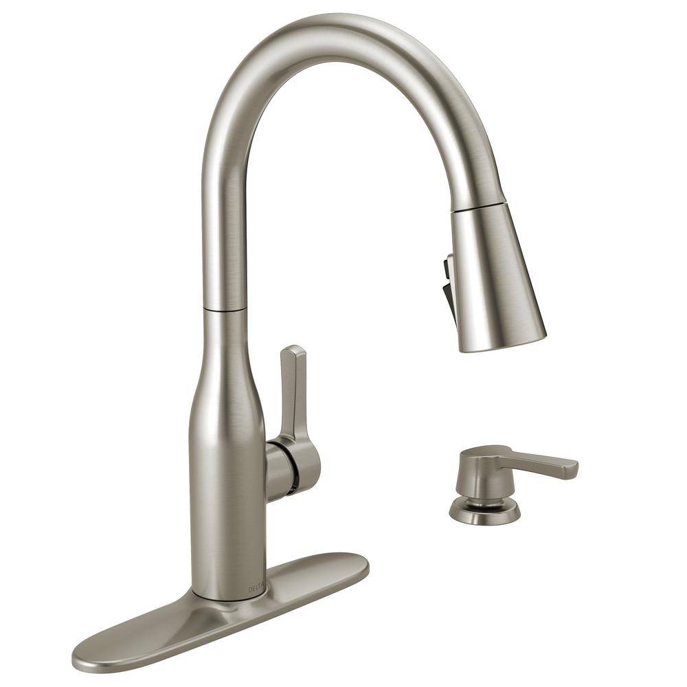 Delta Charmaine Single-Handle Pull-Down Sprayer Kitchen Faucet with ...