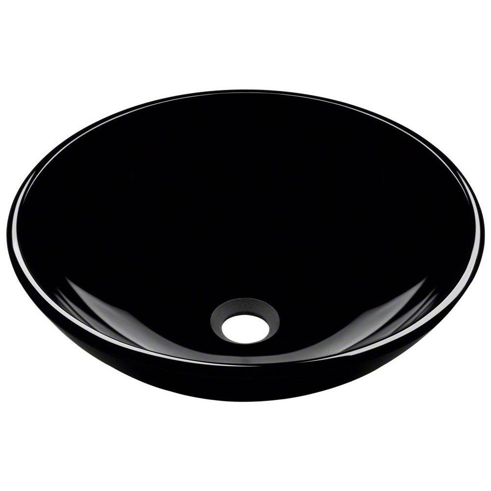 Polaris Sinks Glass Vessel Sink in BlackP106Black The Home Depot