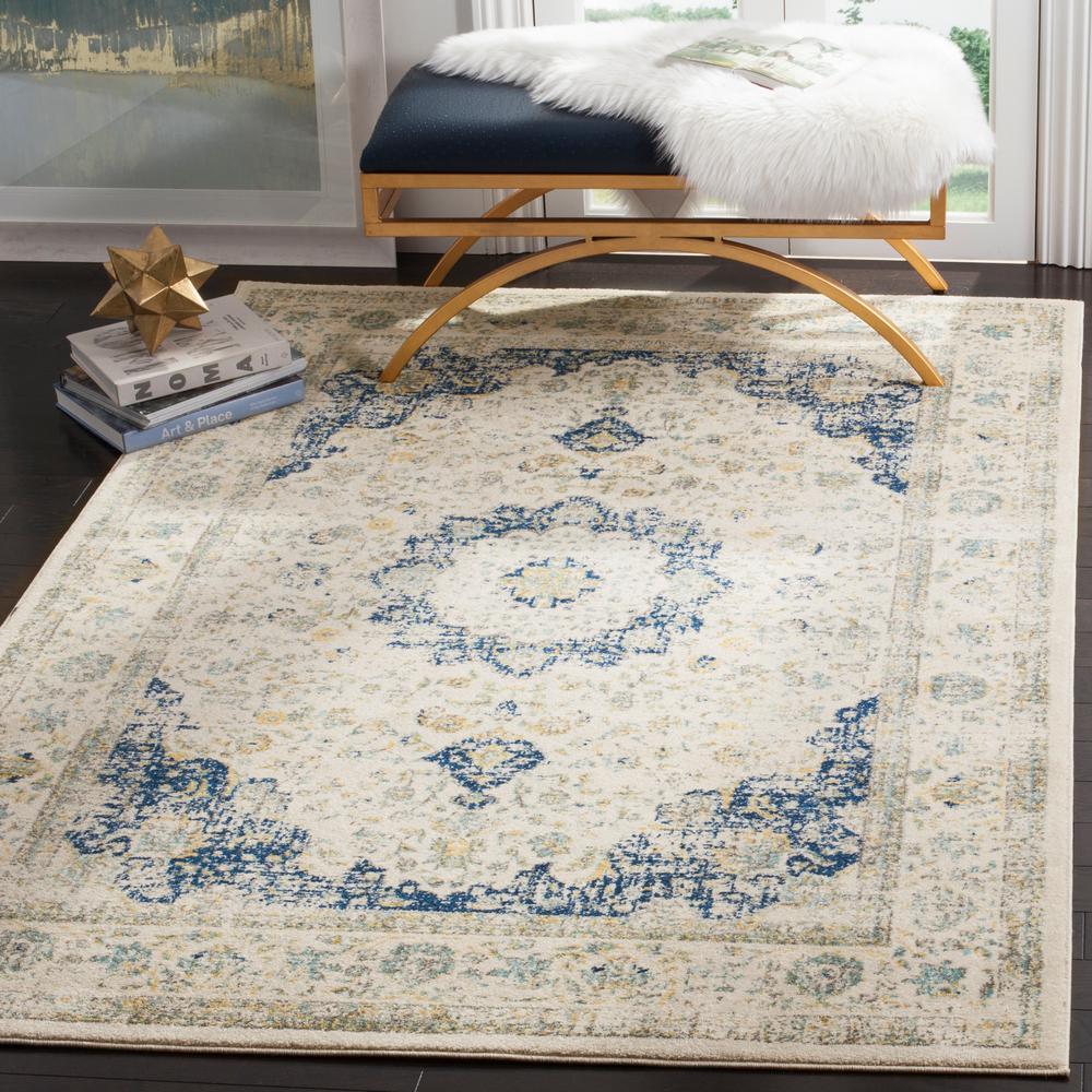 Safavieh Evoke Ivory Blue 8 Ft. X 10 Ft. Area Rug-evk220c-8 - The Home 