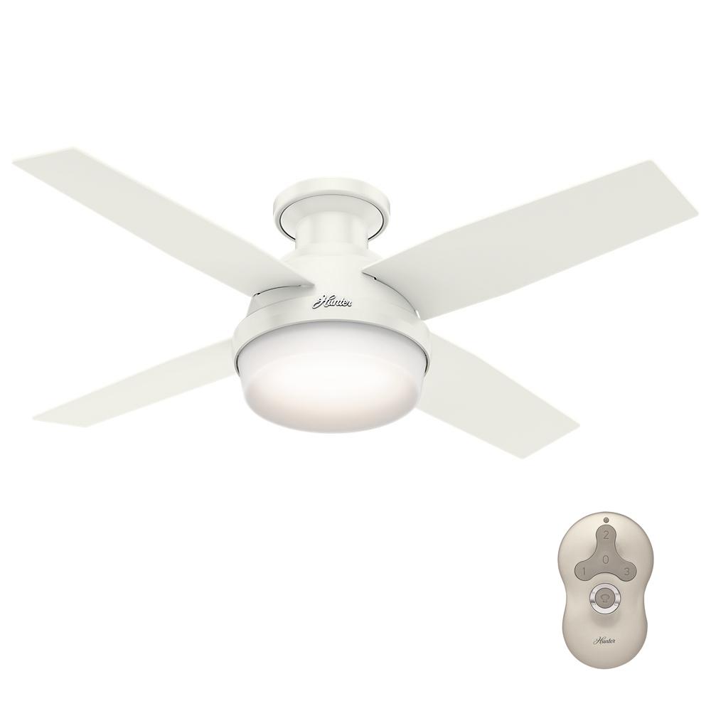 Hunter Dempsey 44 in. Low Profile LED Indoor Fresh White Ceiling Fan