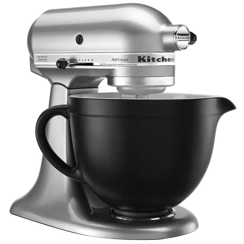Kitchenaid 5 Qt Tilt Head Ceramic Bowl In Black Matte Ksmcb5bm 5 Kitchenaid