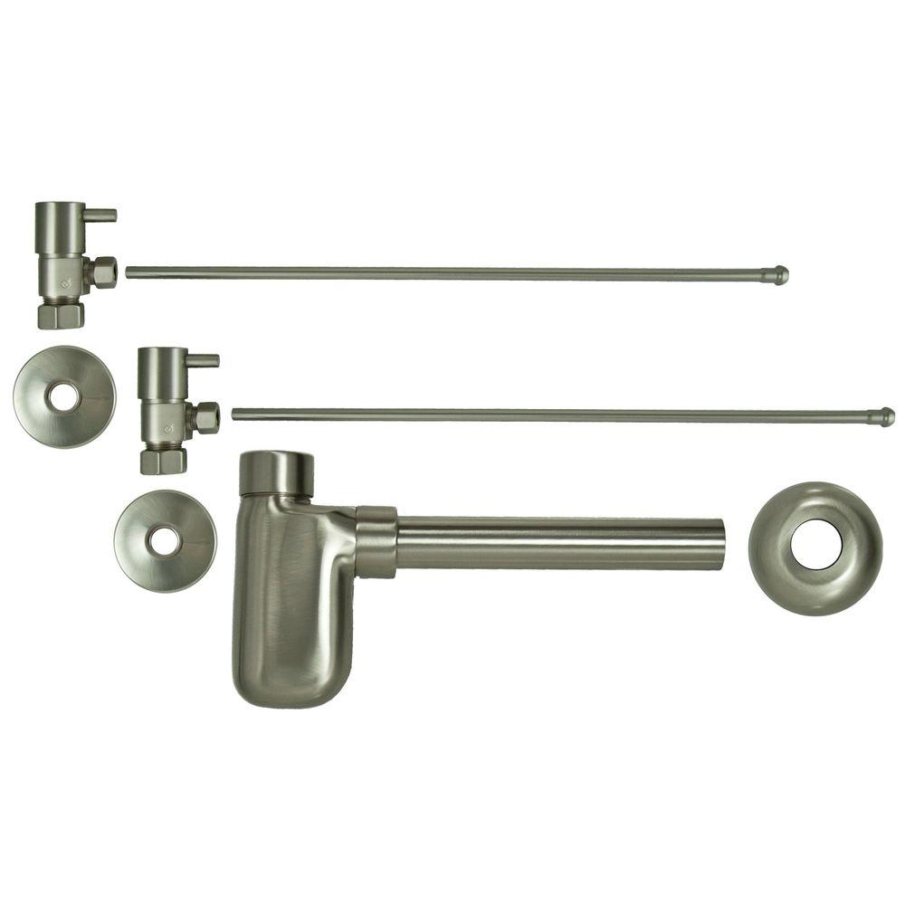 3/8 in. x 20 in. Brass Lavatory Supply Lines with Lever Handle Shutoff Valves and Decorative