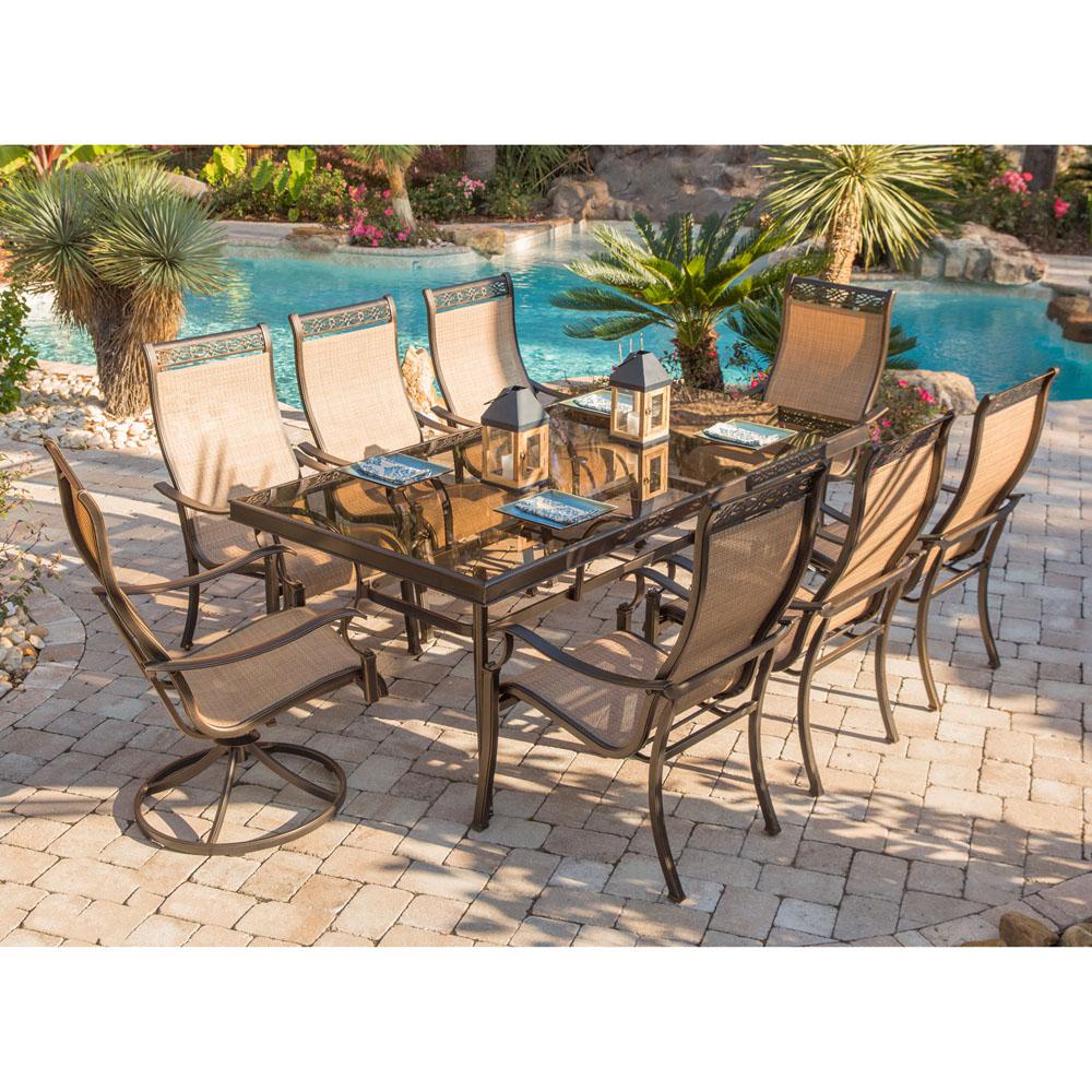 Hanover Monaco 9 Piece Aluminum Outdoor Dining Set With Rectangular Glass Top Table And 2 Swivel Chairs Mondn9pcsw2g The Home Depot - Monaco 2 Seater Rattan Swivel Patio Furniture Set Hanover Monaco 9 Piece Aluminum Outdoor Dining Set With Rectangular Glass Top Table And 2 Swivel Chairs Mondn9pcsw2g The Home Depot - Monaco 2 Seater Rattan Swivel Patio Furniture Set