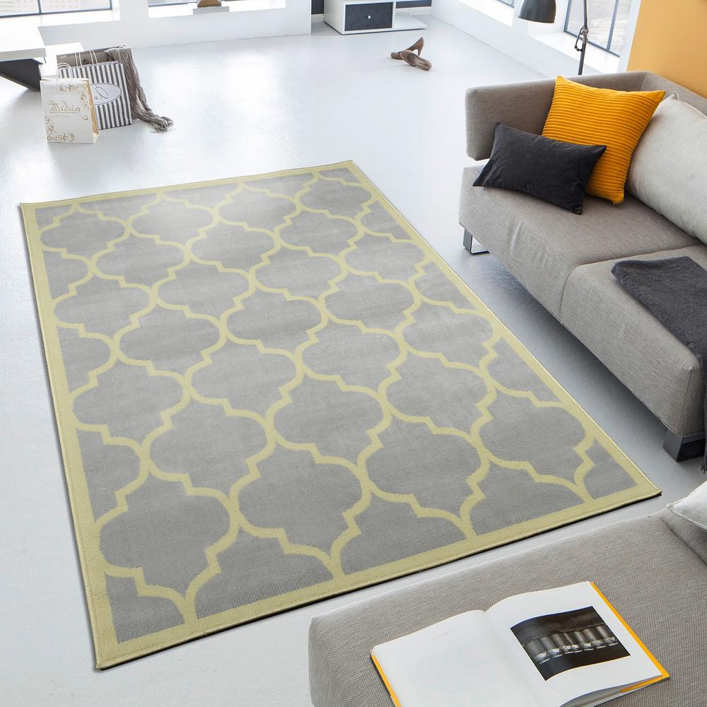 Berrnour Home Area Rugs The Depot Contemporary Moroccan Trellis Gray 5 Ft X 7 Area Rug