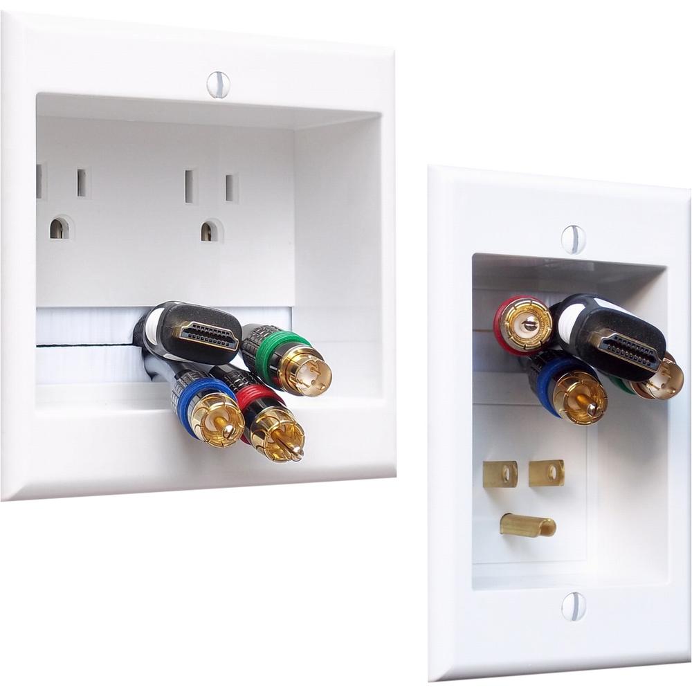 Powerbridge White 2 Gang Audio Wall Plate Two Ck The Home Depot - How To Hide Tv Wires Without Cutting Wall Home Depot Powerbridge White 2 Gang Audio Wall Plate Two Ck The Home Depot - How To Hide Tv Wires Without Cutting Wall Home Depot
