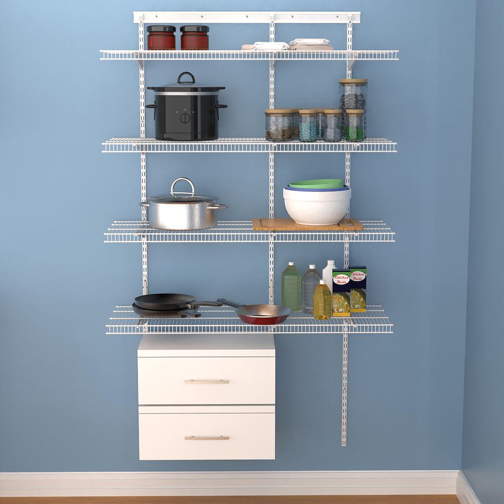 Closetmaid Shelftrack 16 75 In D X 48 In W X 84 In H White Wire