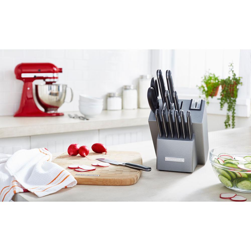 Kitchenaid Triple Rivet 14 Piece Knife Set Kkftr14sl The Home Depot