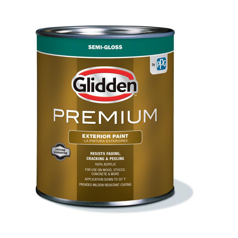  Glidden Premium 1 qt Semi Gloss Latex Exterior Paint 